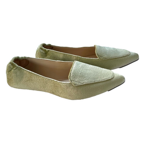 Hush Puppies Hazel Pointe Loafers Moss Green Velvet Flats Size 9 EUC